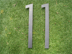 Lasercut Corten Steel Numbers with Pins