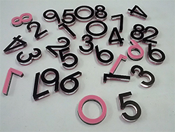 Lasercut acrylic numbers