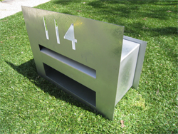 Custom fabricated galvanised steel letterbox