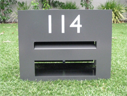 Custom fabricated galvanised steel letterbox