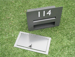 Custom fabricated galvanised steel letterbox