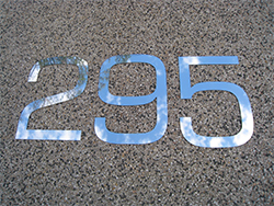 Cut polished alumabond numbers