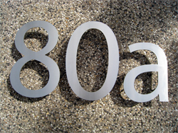 Lasercut Stainless Steel Numbers with welded pins