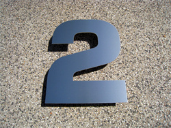 Lasercut Stainless Steel Number with welded pins