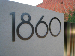 Powdercoated galvanised steel numbers