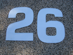 Lasercut stainless steel house numbers