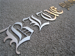 Lasercut stainless steel letters